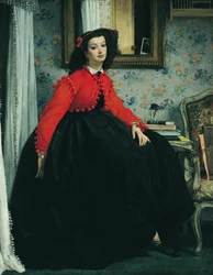 Portrett av Mlle. L.L. (Ung dame i rød jakke) 1864